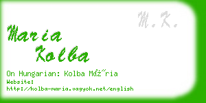 maria kolba business card